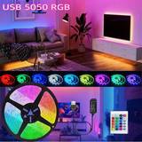 SHEIN 1pc Rgb Led Decorative Light Strip With Remote Control,Usb Power Supply, Diy Multi-Color Effect, Non-Waterproof, Self-Adhesive Back Tape, For Kitchen,
