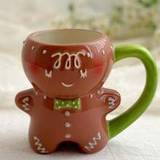 SHEIN 1pc 320ml Cute Design Ceramic Mug, Cartoon Toast Boy & Girl Coffee Cup For Afternoon Tea, Office, Gifts