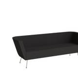 Sofa 2-pers Piece uden armlæn, betrukket med sort tekstil, metalben