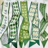 SHEIN 5pcs Green Strip Headbands, With Gift Box And Scarf, Perfect For Spring And Summer, Multiple Functions, Decorative Ribbons, Directly Supplied By Facto