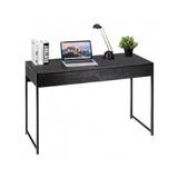 Skrivebord i metal og møbelplade H76 x B112 cm - Sort