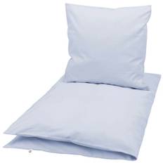 Junior sengetøj 100x140 cm - Breezy - 100% økologisk bomuld - Müsli - Lyseblå