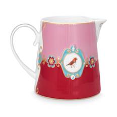 Pip Studio porcelæn Love Birds Medallion stor kande rød/pink - 900 mL