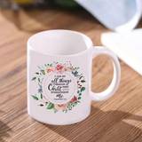 SHEIN Korean Style Ceramic Coffee Mug, High Value Mark Cup, Customizable Souvenir Couple Cup, Tea Cup, Gift Cup