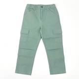Cargo bukser børn med lommer i tre farver - dreng - Dusty Green - GOTS, 104/4 år. / Dusty Green