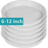 6 Pack Of 12 Inch Plant Saucer, Heavy Duty Plastic Plant Saucer 12 Inch Round, Plant Tray For Pots, Flower Saucers For Indoors, Bird Bath Bowls, Trays For Planter 6"/8"/10"//12" (white)