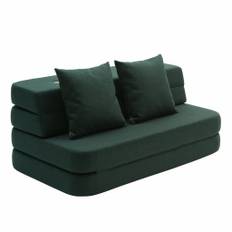 By KlipKlap - Klip Klap KK 3 fold sofa w. buttons - Børnesofa - XL - Deep Green w/ Light Green - L140 x W70 x H36 cm