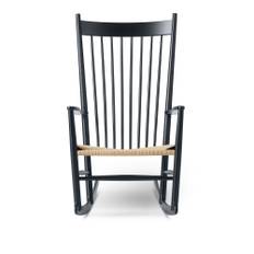 Fredericia Furniture - Wegner J16 Rocking Chair, Svartlackerad ek, Naturfärgad sits