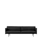 Muuto Outline sofa 3-pers. læder Refine black, sorte ben
