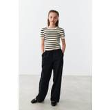 Gina Tricot - Y linenmix trousers - young-bottoms- Black - 158/164 - Female
