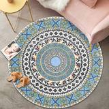 SHEIN 1pc Round Carpet Or Floor Mat With Pattern, Suitable For Living Room, Bedroom, Window Seat, Bedside Or Yoga
