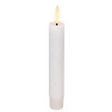 Cozzy kronelys, 3D flamme, 11 cm, hvid, 2 stk. (bruges med fjernbetjening)