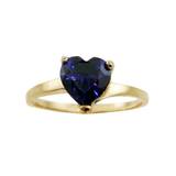 Amethyst Heart Gemstone Ring in 9ct Gold