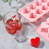 SHEIN 1pc Silicone Heart Shaped Ice Cube Tray, Valentine'S Day Gift, 10 Grids, Easy-Release, For Home Use
