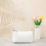 Classic Diamond Quilted Fashionable Shoulder Bag Versatile And Large Size Suitable As A Gift For Friends - White - one-size