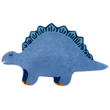 Gulvtæppe Blå Uld 100 x 160 cm Børnetæppe med Stegosaurus Dinosaur til Børneværelse Uldtæppe til Gulv Tæppe Drengeværelse