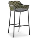 PANAMA Udendørs barstol i aluminium og quick dry textylene H101 cm - Sort/Mørkegrøn