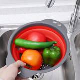 Red Collapsible Colander Foldable Round Strainer And Colander  Bluefisher Collapsible Colander For Strainer For Strainer Pasta Vegetables Fruits And K - Red - one-size,Small,Large,Large + Small