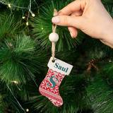 Personlig julesok i træ | med dit foto eller navn | personligt julepynt
