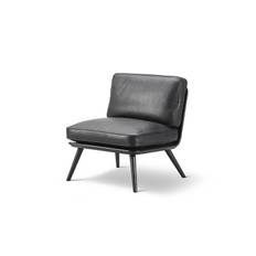 Spine Lounge Chair Petit fra Fredericia Furniture (Lædergruppe 1, Ask sort lak)
