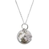 Bola - Graviditetssmykke - Sølv smykkekugle med charms - Krystal sten og firkløver