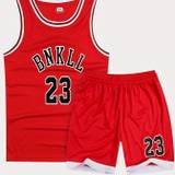 Basketball Jersey Outfit Boy Girl Letters Tank Top + Track Shorts Sets Boy Summer Clothes
