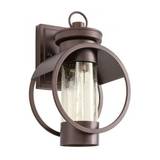 COMPASS Væglampe i metal og glas H31,5 cm 1 x E27 - Brun
