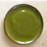 Håndlavet keramik - Grøn - keramik Tallerken mellem Ø 20 cm