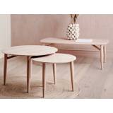 Thomsen Furniture Katrine Nordic sofabord (hvidolieret eg finér med krydsfinér kant, oval bordplade, large)