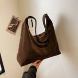 Retro Tote Bag For Women, Trendy Solid Color Hobo Bag, Casual Shoulder Bag For Daily Use