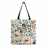 SHEIN Fashionable Ocean Series Printed Tote Bag, Portable Beach Bag With Large Capacity And Cute Animal Patterns, Casual Canvas Bag, And Reusable Shopping B
