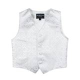Damask bryllup vest børn off white - Small: 2-4 years