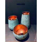 Oxiderede kobbervaser sæt med 3 vaser