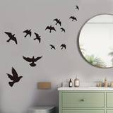 12pcs Flying Bird Wall Sticker, Jungle Animal Wall Decal, Bathroom Kitchen Bedroom Living Room Wall Decoration, Vinyl Home Decor