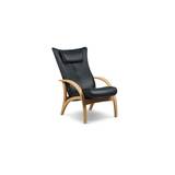 Brunstad lænestol | Delta Adventure - Original - Lænestol uden skammel , Classic læder i sort Nero og olieret eg