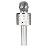 Trådløs karaoke mikrofon med bluetooth højttaler - Sølv