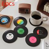 6pcs Record Design Coasters With Gift Box, Vinyl Record Coasters For Drinks Novelty, Funny Absorbent Retro Style Home Decor, Hot Coffee Cup Placement For Restaurants/cafes