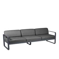 Fermob - Bellevie 3 Seater Sofa Graphite Grey Cushions, Anthracite