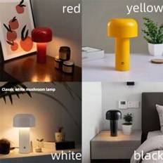 Mushroom Eye Care Desktop Table Lamp Touch Control Bar Lamp Color Charging Modern Decorative Lamp Suitable For Home Living Room And Office Lighting De - Yellow - one-size