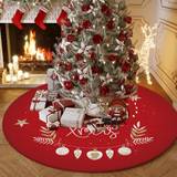 Rød juletræsnederdel Juletræspynt Træskørter Tæppe til hjemmets juledekoration