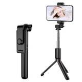 Stainless Steel All-in-one Portable Selfie Stick bluetooth Remote Control Foldable Tripod for Live Broadcast