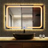Premium badeværelses spejl med LED, Antidug og Touchsensor (Variant: Størrelse: Højde 75 cm Bredde 100 cm)