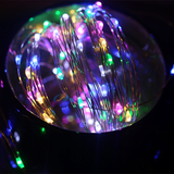 Multifarvet LED String med Fjernbetjening, 50 LEDs i Kobber