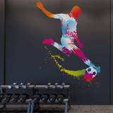 pcsset PVC Wall Decal Soccer  Figure Graphic Wall Sticker For Home Wall Decor - Multicolor
