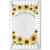 Sweet Jojo Designs Yellow Green and White Sunflower Boho Floral Girl Kids Room Equipped with Portable Mini Sheet for Mini Crib or Pack and Play Only - Farmhouse Color