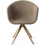 2 x Yuni rotérbare spisebordsstole H80 cm polyester - Guld/Mokka