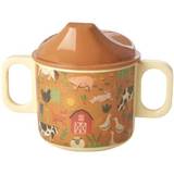 Rice Melamine Sippy Cup - 2 Handles and Lid - Farm to Table - Brown