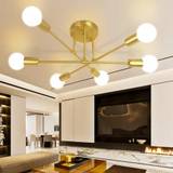 SHEIN 1pc 6 Heads Metal Ceiling Lamp, Modern Artificial Satellite Pendant Lamps, With E26/E27 Bulb Base Without Bulb, Bedroom, Kitchen, Living Room, Corrido