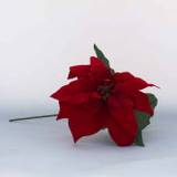 Kunstig julestjerne rød blomst, diam. ca.13 cm. - også udendørs julepynt
