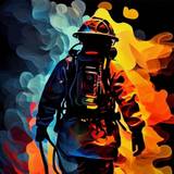Classic Firefighter Art Home Wall Removable Cartoon Decoration Room Quality Canvas Poster Aesthetics Style Cafe Living Picture - B - 20x25cmFrameless,30X40cmFrameless